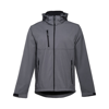 ZAGREB. Men's softshell with removable hood in grey