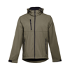 ZAGREB. Men's softshell with removable hood in khaki