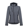 ZAGREB WOMEN. Women's softshell with removable hood in grey