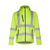 ZAGREB WORK. High-visibility softshell jacket for men, with removable hood in luminus