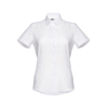 THC LONDON WOMEN WH. Women's short-sleeved oxford shirt. White in white