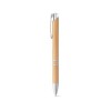 BETA BAMBOO. Bamboo ball pen with clip and metal trim in Natural