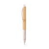 KUMA. Bamboo ball pen with non-slip clip in Light Natural