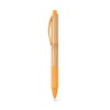 KUMA. Bamboo ball pen with non-slip clip in Orange