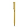 CLARE. Aluminium twist action ball pen with clip in Satin Gold