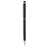 ZOE BK. Ball pen with touch tip in aluminium in black