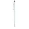 ZOE BK. Ball pen with touch tip in aluminium in white