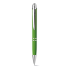 MARIETA SOFT. Aluminium ball pen with clip in lime-green