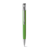 OLAF SOFT. Aluminium ball pen with rubber finish in lime-green