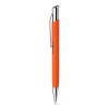 OLAF SOFT. Aluminium ball pen with rubber finish in orange
