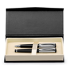 ORLANDO. Metal Rollerball and ballpoint pen set with clip in steel