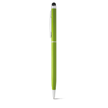 ZOE. Aluminium ball pen with twist mechanism and touch tip in lime-green