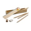 DOODLE. Wooden pencil box set with ruler in Light Natural