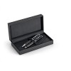 CHESS. Roller pen and ball pen set in metal and carbon fibre with twist mechanism in black