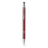 GALBA. Aluminium ball pen with touch tip and clip in blood-red