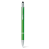 GALBA. Aluminium ball pen with touch tip and clip in lime-green