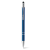 GALBA. Aluminium ball pen with touch tip and clip in navy