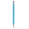 GALBA. Aluminium ball pen with touch tip and clip in turquoise