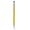 GALBA. Aluminium ball pen with touch tip and clip in yellow
