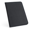 CUSSLER. A4 folder in 600D with lined sheet pad in black
