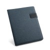 RIORDAN. A4 folder in imitation linen and PU. Lined sheets in blue