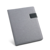 RIORDAN. A4 folder in imitation linen and PU. Lined sheets in grey