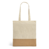 MERCAT. 100% cotton bag (160 g/m²) with imitation jute details in beige
