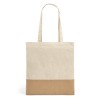 MERCAT. 100% cotton bag (160 g/m²) with imitation jute details in Natural