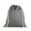 RISSANI. Drawstring backpack bag in recycled cotton (140 g/m²) in Black