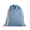 RISSANI. Drawstring backpack bag in recycled cotton (140 g/m²) in Blue