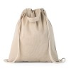 RISSANI. Drawstring backpack bag in recycled cotton (140 g/m²) in Natural