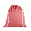 RISSANI. Drawstring backpack bag in recycled cotton (140 g/m²) in Red