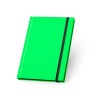 WATTERS. A5 notebook in fluorescent PU. Lined sheets in Light Green