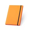 WATTERS. A5 notebook in fluorescent PU. Lined sheets in Orange