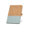 KLEE. A5 notebook in cork and linen with lined sheets in Light Blue