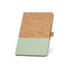 KLEE. A5 notebook in cork and linen with lined sheets in Light Green