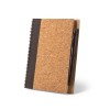 VICENTE. B6 notebook in cork and rPET with ballpoint pen in Black