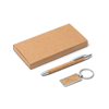 LAVRE. Ballpoint and keyring set in beige