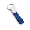 WATOH. Round metal and PU keyring in Royal Blue