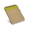 RINGORD. Spiral-bound pocket sized notepad with plain in Light Green