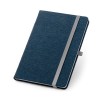 DENIM. A5 notebook in denim fabric with lined pages in blue