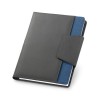 RUSSEL. PU and polyester fabric cover with A5 notebook in blue