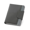 RUSSEL. PU and polyester fabric cover with A5 notebook in grey