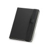 SHAKESPEARE. A5 notepad in PU with smooth ivory-colored sheets in black