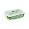 SAFFRON. Lunch Box. Retractable hermetic box in silicone and PP 640 mL in Light Green