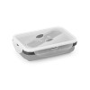 SAFFRON. Lunch Box. Retractable hermetic box in silicone and PP 640 mL in Light Grey