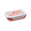 SAFFRON. Lunch Box. Retractable airtight container 640 mL in red