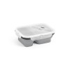 DILL. Lunch Box. Retractable hermetic box in silicone and PP (480 and 760 mL) in Light Grey