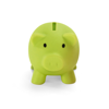 PIGGY. Coin bank in lime-green