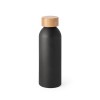 QUETA. Aluminium bottle with bamboo lid 550 mL in Black